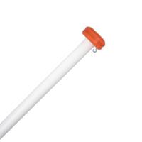 Aluminium vlaggenstok wit met knop - thumbnail