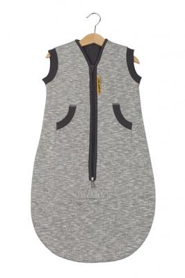 Pericles slaapzak Nero junior mouwloos 70 cm grijs/zwart