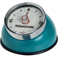 Decopatent® Kookwekker analoog - Kookwekker magnetisch - Rond - Kook wekker met magneet - Ronde 60 minuten Kook Timer - Turquoise