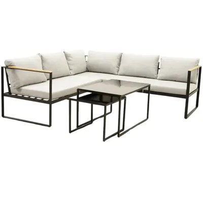 Lounge Hoekbank Vita Acre - Zwart Grijs