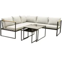 Lounge Hoekbank Vita Acre - Zwart Grijs - thumbnail