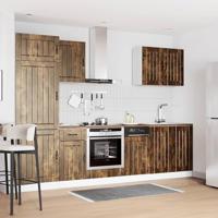 7-delige Keukenkastenset Lucca bewerkt hout gerookt eiken - thumbnail
