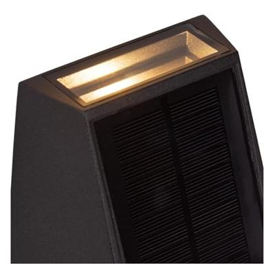 Lucide LUTON - Wandlamp - Zonne-energie - LED Dimb. - 1x1W 2850K/3150K - IP54 - Beweging & dag/nacht sensor - Zwart