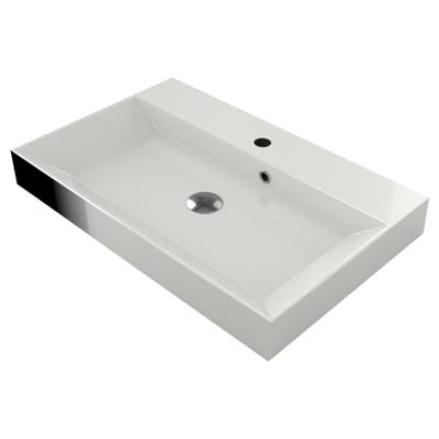 Wastafel Gliss Design Lako 90 cm Zonder Kraangat Glans Wit Wastafel Gliss Design Lako 90 cm Zonder Kraangat Glans Wit