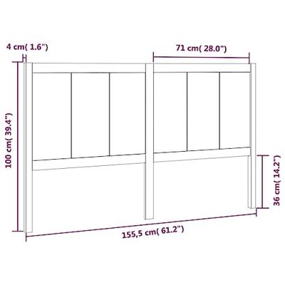 Hoofdbord 155,5x4x100 cm massief grenenhout