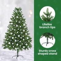 VidaXL Kerstboom met 300 led met standaard groen 180 cm pe - thumbnail