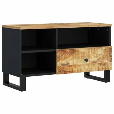 Tv-meubel 80x33x46 cm massief mangohout en bewerkt hout Tv-meubel 80x33x46 cm massief mangohout en bewerkt hout
