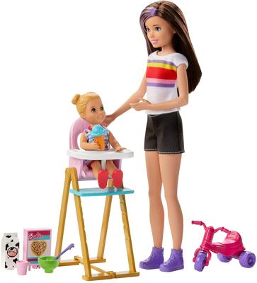 Barbie Skipper Babysitter Pop met Kind + Accessoires Assorti Barbie Skipper Babysitter Pop met Kind + Accessoires Assorti