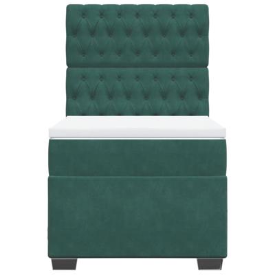 Boxspring met matras fluweel donkergroen 160x200 cm - thumbnail