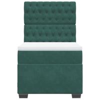 Boxspring met matras fluweel donkergroen 100x200 cm - thumbnail