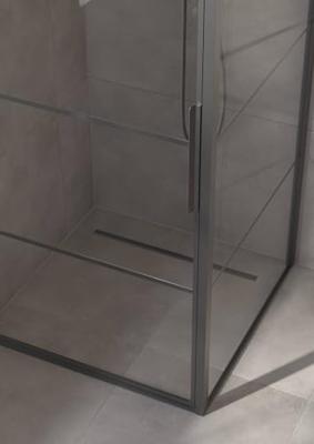 Saqu Devine industriële douchecabine met draaideur incl. antikalk 90x90x210cm mat zwart