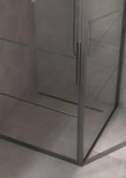 Saqu Devine industriële douchecabine met draaideur incl. antikalk 90x90x210cm mat zwart - thumbnail