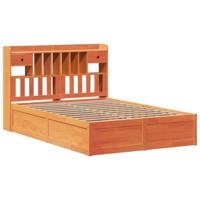 Bedframe zonder matras massief grenenhout wasbruin 150x200 cm - thumbnail