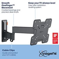Vogel's TVM 3245 BL Draai- en Kantelbare TV-Beugel voor Schermen van 19 tot 43 Inch Zwart - thumbnail