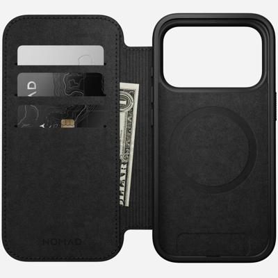 Nomad Modern Leather Folio iPhone 17 Pro Zwart