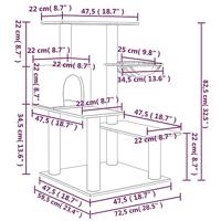 VidaXL Kattenmeubel met sisal krabpalen 82,5 cm donkergrijs - thumbnail