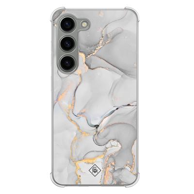 Samsung Galaxy S23 siliconen shockproof hoesje - Marmer grijs