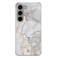 Samsung Galaxy S23 siliconen shockproof hoesje - Marmer grijs - thumbnail