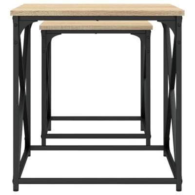 2-delige Tafeltjesset bewerkt hout sonoma eikenkleurig 2-delige Tafeltjesset bewerkt hout sonoma eikenkleurig