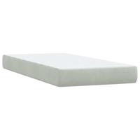 Boxspring met matras fluweel lichtgrijs 90x220 cm - thumbnail