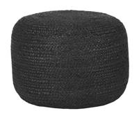LABEL51 Poef 'Jute' kleur Zwart - thumbnail