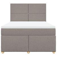 Boxspring met matras stof taupe 140x200 cm - thumbnail
