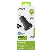 SBS Car Charger 3.1A with Type C and USB - thumbnail