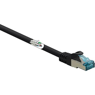 Renkforce RF-5047472 RJ45 Netwerkkabel, patchkabel CAT 6A S/FTP 10.00 m Zwart Vlambestendig 1 stuk(s)