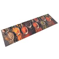 VidaXL Keukenmat wasbaar lepel- en kruidenprint 45x150 cm fluweel - thumbnail