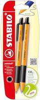 Balpen stabilo pointball 6030/46 m 2st zwart - thumbnail