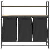 Wasmand 3 vakken met planken sonoma eikenkleurig - thumbnail