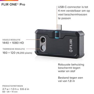 FLIR One FP3IC warmtebeeldcamera Noise equivalent temperature difference (NETD) Zwart 160 x 120 Pixels
