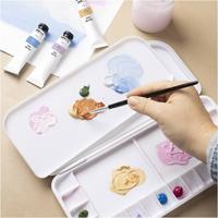 Creativ Company Schilderspalet met deksel, afm 27x12,7x2,3 cm, zilver, wit, 1 stuk - thumbnail