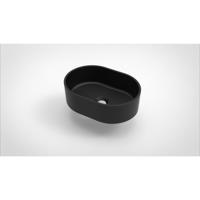 Arcqua Case waskom - 40x28cm - Ovaal - Cast marble Zwart Mat WAS125570 - thumbnail
