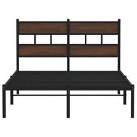 Bedframe met hoofdbord zonder matras bruin eiken 120x200 cm - thumbnail