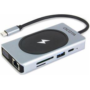 Dicota USB-C 10-in-1 Wireless Charging Dock 4K PD 100W + 15W USB-C dockingstation Geschikt voor merk (dockingstation): Universeel