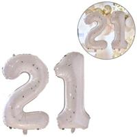 Ginger Ray folieballon mijlpaal 21 jaar | 10 stuks - thumbnail