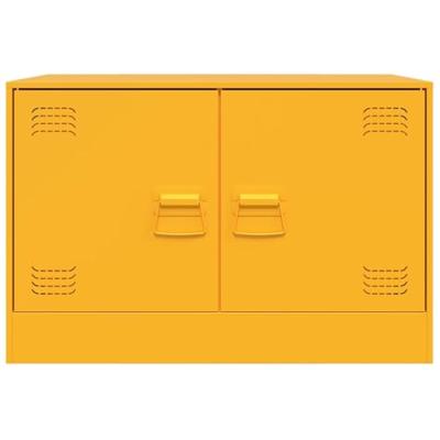 Tv-meubelen 2 st 67x39x44 cm staal mosterdgeel