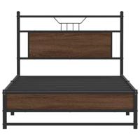Bedframe zonder matras bewerkt hout bruin eikenkleur 100x190 cm - thumbnail