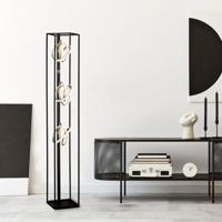 Fischer & Honsel Design staande lampGisi zwart met goud - 40286 - thumbnail