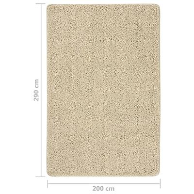 VidaXL Vloerkleed shaggy anti-slip 200x290 cm crèmekleurig