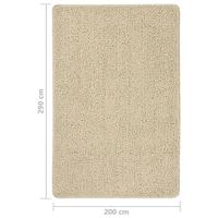 Vloerkleed shaggy anti-slip 200x290 cm crèmekleurig - thumbnail
