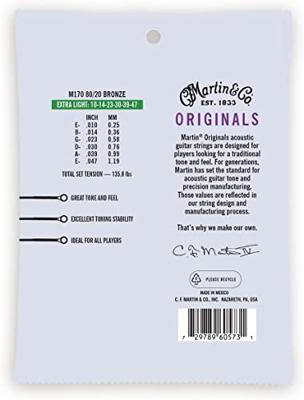Martin Strings M170 Acoustic Bronze Extra Light snarenset