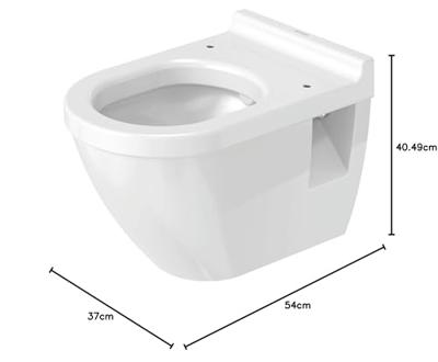 Duravit Starck 3 Wandcloset Pack Diepspoel En Softclose Closetzitting 36x54x40.5 cm Keramiek En Duroplast Wit