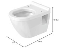 Duravit Starck 3 Wandcloset Pack Diepspoel En Softclose Closetzitting 36x54x40.5 cm Keramiek En Duroplast Wit - thumbnail