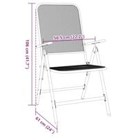 Tuinstoelen inklapbaar 2 st metaalgaas antracietkleurig - thumbnail