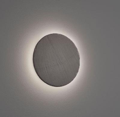 Trio Leistenen wandlampRaven Round 20cm leisteen grijs - 224290102