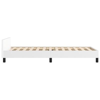 Bedframe met hoofdbord kunstleer wit 140x200 cm