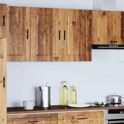 Keukenbovenkast Porto bewerkt hout oud houtkleurig