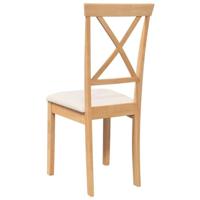 Eetkamerstoelen met kussens 2 st massief hout rubber - thumbnail